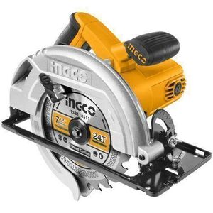 Ingco Electric Circular Saw, 7" 1400W Power 4800RPM Circular Saws with 185mm Saw Blade,Cutting Depth 65MM(90°)/ 44MM(45°),Ideal for Wood, Soft Metal, Tile and Plastic Cuts