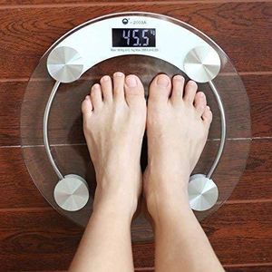 Digital Glass Weight Machine for body weight Round Personal weighing scale for home use Bathroom Weighing Machine (Transparent)