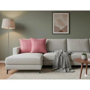 Luxurious Velvet Throw Pillow Covers – Modern Grid Design (2 Pack, 18x18 Inches)