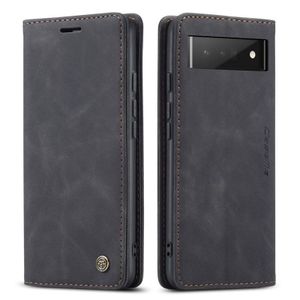 Black Executive Retro Leather Wallet Case for Google Pixel 7 Pro – Premium PU Leather, Multi-Card Organizer, Zipper Pocket & Magnetic Lock