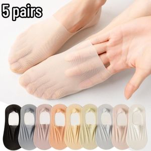 3 Pairs Invisible Boat Socks Women Summer Silicone Non-slip Socks For High  Heels Shoes Ice Silk Thin Half-palm Suspender