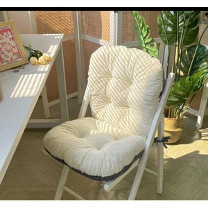 Cream Tufted Chair Cushion – Soft Padded Seat & Back Support