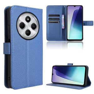 for Redmi 14C 4G Diamond Case Wallet Cover Shockproof Flip Stand Leather Case Blue