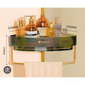 Acrylic Corner Shelf with Towel Bar and Hooks
