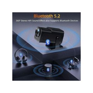 Mini Portable Projector 4K 300 ANSI with WiFi and Bluetooth, Native 1080P Smart Projector with Android11, Support WiFi 6 BT5.0 Auto Keystone Correction - BLACK