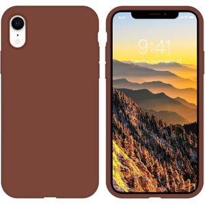 Soft Flexible Silicone Case for Apple iPhone XR, Shockproof Anti-Scratch Slim TPU Protective Back Cover (Brown)