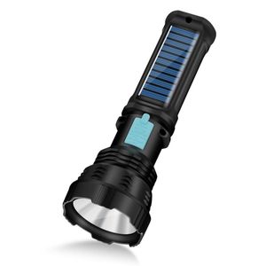 Rechargeable LED Flashlight with Solar Panel – Emergency Torch