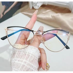 Women's Cat Eye Anti Blue Light Computer Glasses Optical Prescription Eyewear Frame for Ladies Girls 