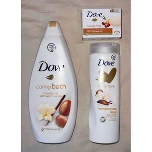 Dove Pampering Shower Gel +Intense Nourishment Body Lotion +  Beauty Bar Soap â€“ Deep Moisturizing & Soft Skin Care Set