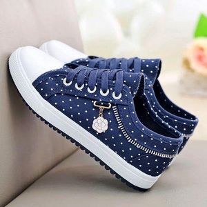 SHJO Canvas Shoes Women Daily Walking Commute Office Shopping Synthetic Non-slip Wear-resistant Breathable Lace Up Casual Sneakers Blue