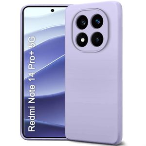Soft Flexible Silicone Case for Xiaomi Redmi Note 14 Pro, Shockproof Anti-Scratch Slim TPU Protective Back Cover (Purple)