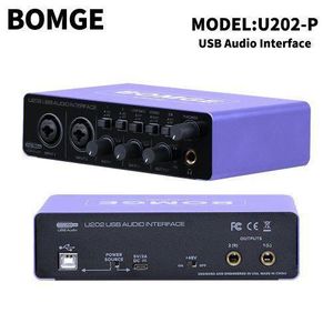 BOMGE  U202 USB Audio Interface With Mic amplifier XLR/TSR/TS Ports,48V,32-Bit/192kHz Resolution For Computer Recording,Streaming ,Podcasting