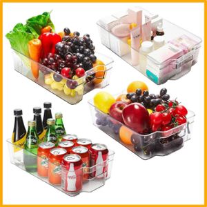 Storage Organizer for Fridge , Office, Bath & Pantry Storage Rack - Space-Saving Stackable Organizer for Kitchen, Bath , Office, Refrigerator & Freezer (Clear)