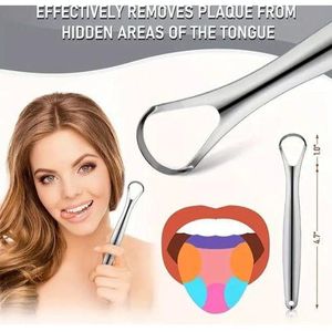 3pcs Arc Tongue Scraper Tongue Cleaner Stainless Steel Tongue Coating Brush Oral Hygiene Tool