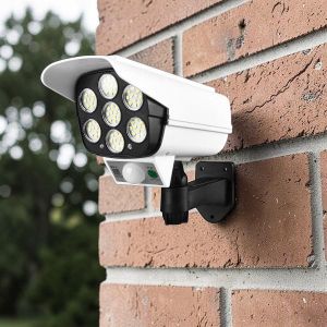 Built-In Pir Motion Sensor Long Working Time Two-in-one Fake Dummy Cctv Camera Outdoor Security Inbuilt Motion Sensor Solar Light Lamp