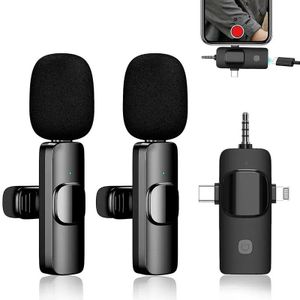 3 in 1 Wireless Lavalier Microphones for iPhone 15, iOS and Android, Laptop, USB-C Lapel Mic with Noise Reduction Chip, Mini Microphone for Interview, Video Recording, Vlog, YouTube, TikTok