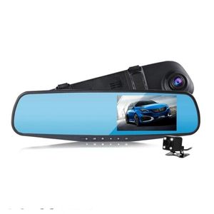 Car DVR Rear View Mirror Video Recroder 4.3" inch Back Up Car Camera Dual Lens Cam Night Vision Front and Rear Backup Reverse Security for Car