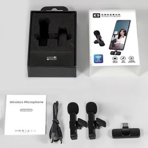 K9 Wireless Microphone Clip On Mic for Smartphone Recording and Live Streaming