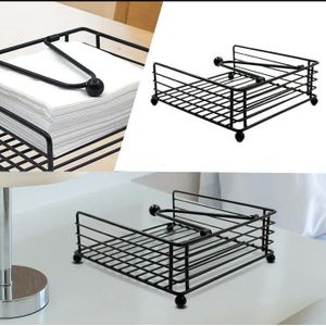 Classy Metallic Napkin /serviette holder,with Flip Close & Bamboo Base for Kitchen Countertop ,Dining Room, Tabletop Decor