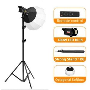 65CM Spherical shape Bowens Softbox With 400W LED Bulb Modifier and 2M Strong Stand for Film-Making Video Shoot Flash
