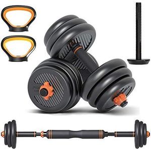30kgs 6 In 1 Multifunctional Weight Dumbbell Set- Adjustable Dumbbells With Connector-Dumbbells, Barbell, Kettlebells, Push Up Stand, Weight Plate, Fitness Exercises And Strength Training 