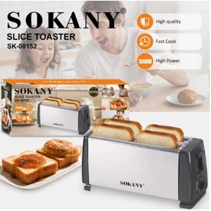 Sokany y Nonstick Automatic Bread Pop UP Toaster- 4 Slices(Silver & Black