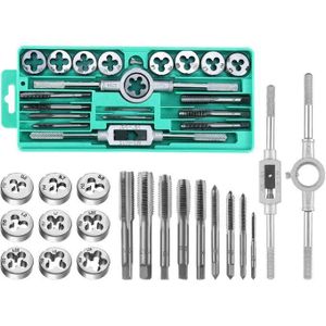 Thread Cutter Set Metric M3-M12 Thread Cutting Set, Tap Die Set With Drill, Metric Tap Set For Internal Thread And External Thread 20 Pieces