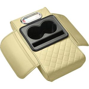 Universal Car Armrest Organiser – Storage Box with Dual Bottle Holders 