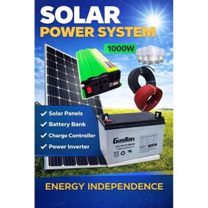 Sunnypex  German Technology Solar Fullkit 100watts Solar Panel + 80AH Battery + 300w Inverter + 10 Amp Charge Controller + 4 Bulbs.