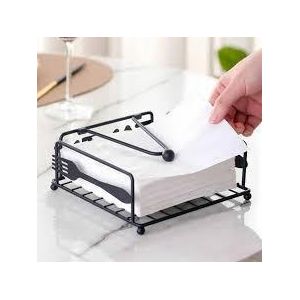 Rustic Style Flat Napkin Holder Table Tissue Paper Dispenser Napkin Organizer for Home Kitchen Dining Room Countertop Use Durable Wooden Design