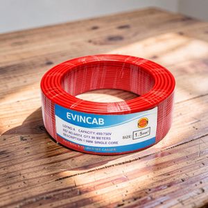 Evin  1.5mm Red Single Core Solid Thick Insulation Durable PVC Indoor Electrical Wiring Cable 