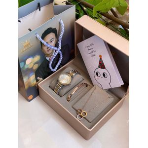 OLEVS Elegant Gift Pack for Him or Her – Stylish Timepiece with Jewelry Accessories