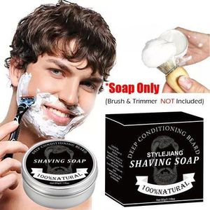 STYLEJIANG Beard Shaving Soap Gentle Foam Balm Men's Shave Deep Conditioning Cream 100% Natural Scent Moustache Care