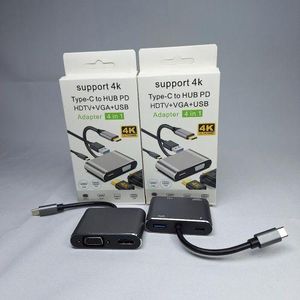 type C hub 4 in 1 ports( hdmi usb ports type c port & VGA port)