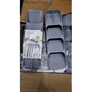 5 Slot Compact Cutlery Organizer Adjustable Kitchen Drawer Storage Tray for Spoons, Forks, Knives, and Utensils – Space Saving, Durable, and Easy to Clean