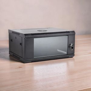 Heavy-Duty Steel Mounting Nuts Strong Steel Body Construction Rack 4U Wall Mount Data Cabinet 