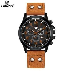 Liandu LIANDU Casual Men's Watch Three Eyes Calendar - Brown
