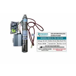 Premier Solar Submersible Pump Set with Controller 24V 70m