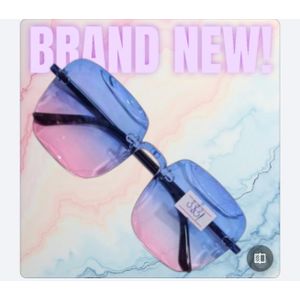 Metallic Rimless square sunglasses 