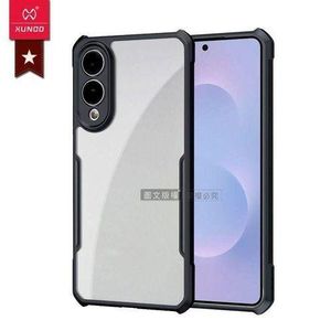 Xundo   anti yellowing hard clear acrylic case with black edges for Samsung S25 edge