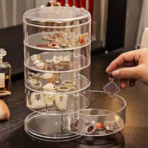 Acrylic Rotating Jewellery Holder 5 Layers (11×21cm) – 360° Jewellery Organiser