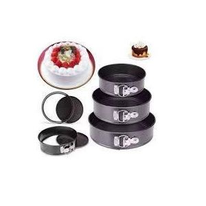 3 Piece Round Baking Tins Set with Removable Bottom Non Stick Cake Pan Set Springform Bakeware for Cheesecake Pizza Tart Oven Safe Durable Kitchen Baking Moulds Home Baking Tools