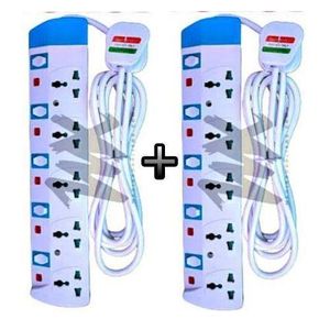 Inextention Power King 2 Pieces 5 Way Heavy Duty Extension Universal Ports-Travel/Office/Home/kinyozi/Saloon