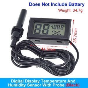 Black Digital Car Thermometer LCD Mini DC 12V Car Inside Outside Blue  Backlit 1.5M Vehicles Temperature Meter Cable Sensor - AliExpress