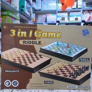 3 In 1 Riddle Game - Chess Board