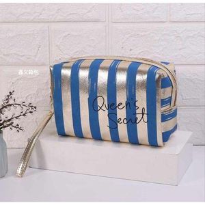 Cosmetic Bag Waterproof Travel Makeup Bag Mini Handheld Beauty Storage Pouch - Blue