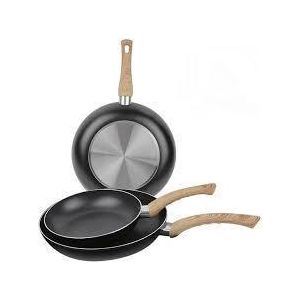 Deep Concave Non-Stick Stir Fry Wok Pan With Induction Base And Heat Resistant Wood-Look Handle, Premium Forged Aluminium Deep Skillet Cookware With PFOA-Free Coating And Multi-Stove Compatibility