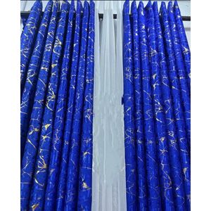3 Pc Blue Marble Curtains comes as 2 curtains 1.5M each and 1 Sheer 3M Height 2.5M Window or Door Curtain