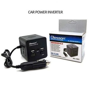 Olesson Car Power Inverter 150W Socket 2Type-C+2USB Car Charger W/LED Display Converter Adapter Modified Sine Wave
