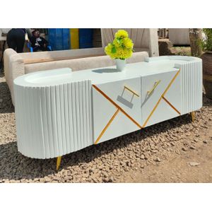 White and gold Tv stand 5ft 